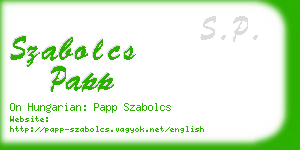 szabolcs papp business card
